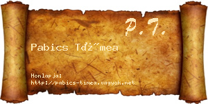 Pabics Tímea névjegykártya