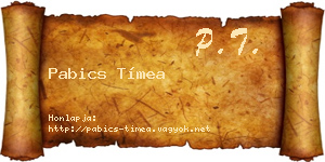 Pabics Tímea névjegykártya